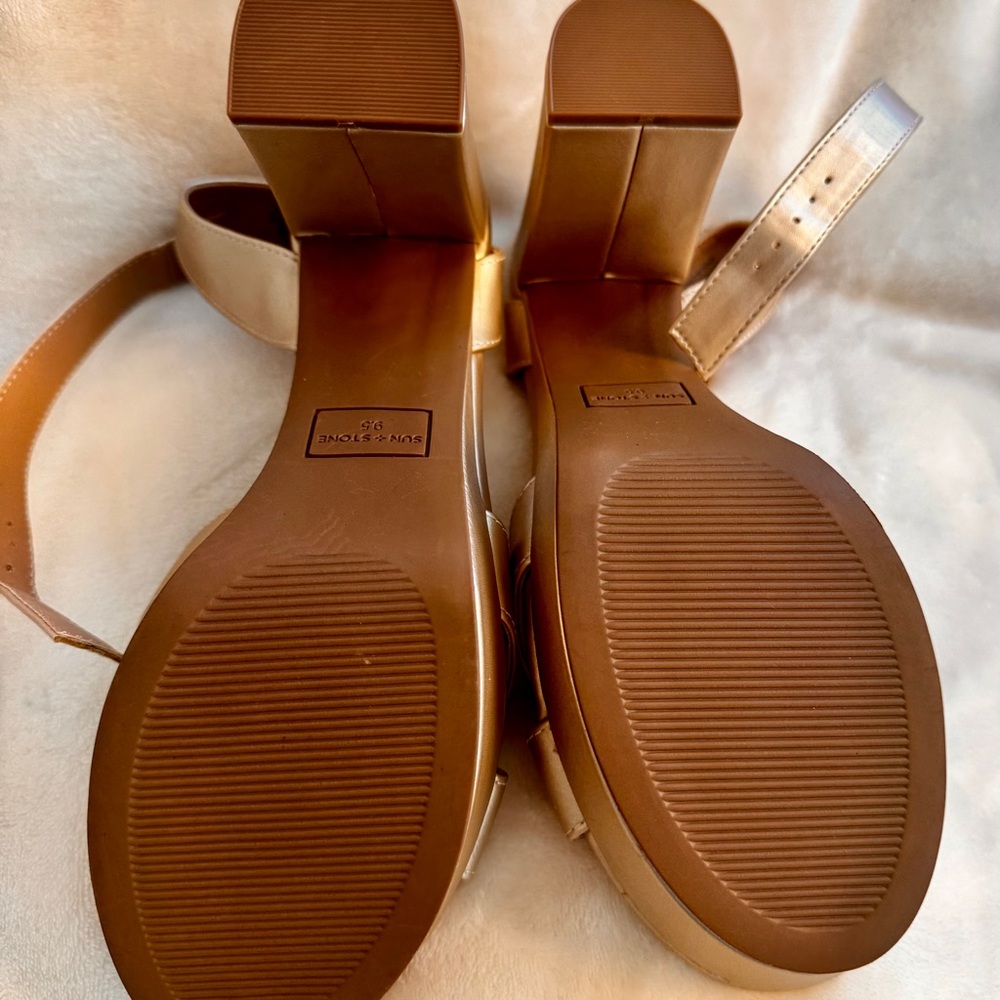 NIB! Sun & Stone Gold Lilla sandals in gold size 9.5 - Picture 11 of 11